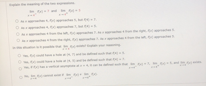 Explain The Meaning Of The Two Expressions Limfx Chegg Com