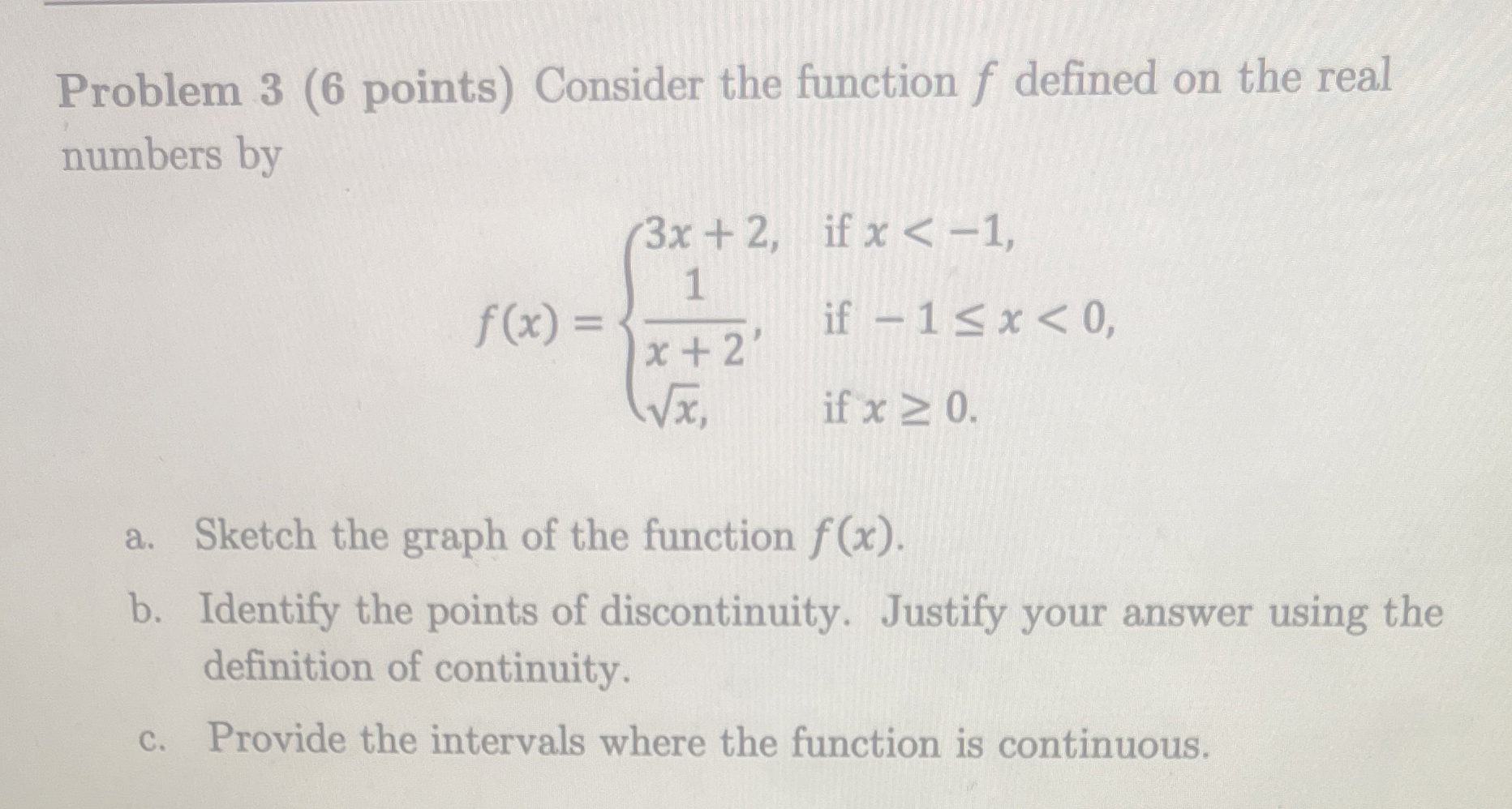 Solved Problem 3 ( 6 ﻿points) ﻿Consider the function f | Chegg.com