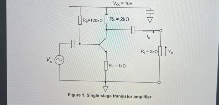 Solved Figure 1. Single-stage Transistor AmplifierThe | Chegg.com