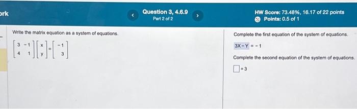 Solved Write the matrix equation as a system of equations. | Chegg.com
