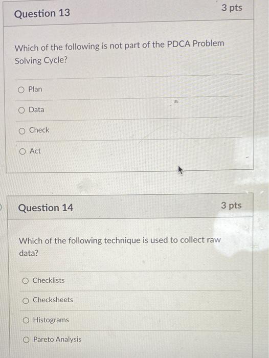 Solved 3 pts Question 13 Which of the following is not part | Chegg.com