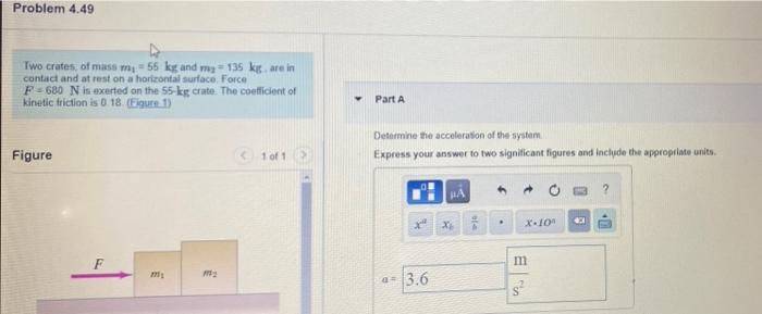 Solved Problem 4.49 Two Crates, Of Mass Me = 55 Kg And My - | Chegg.com