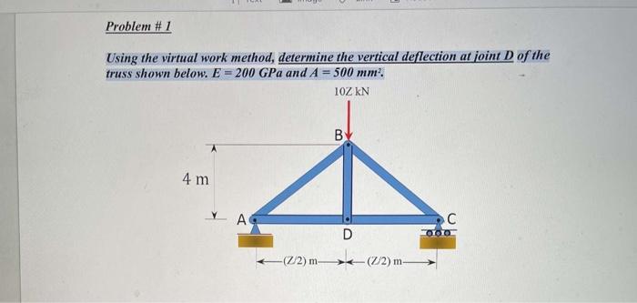 Solved Problem #1 Using the virtual work method, determine | Chegg.com