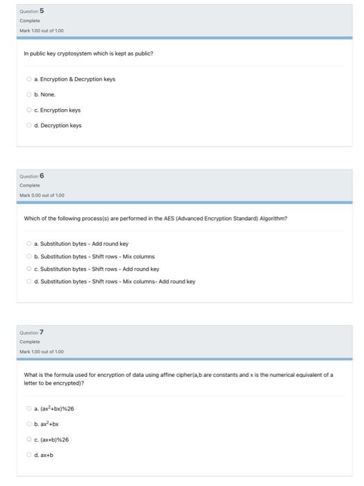 Solved Question 1 Complete Mark 1.00 out of 100 A type of | Chegg.com