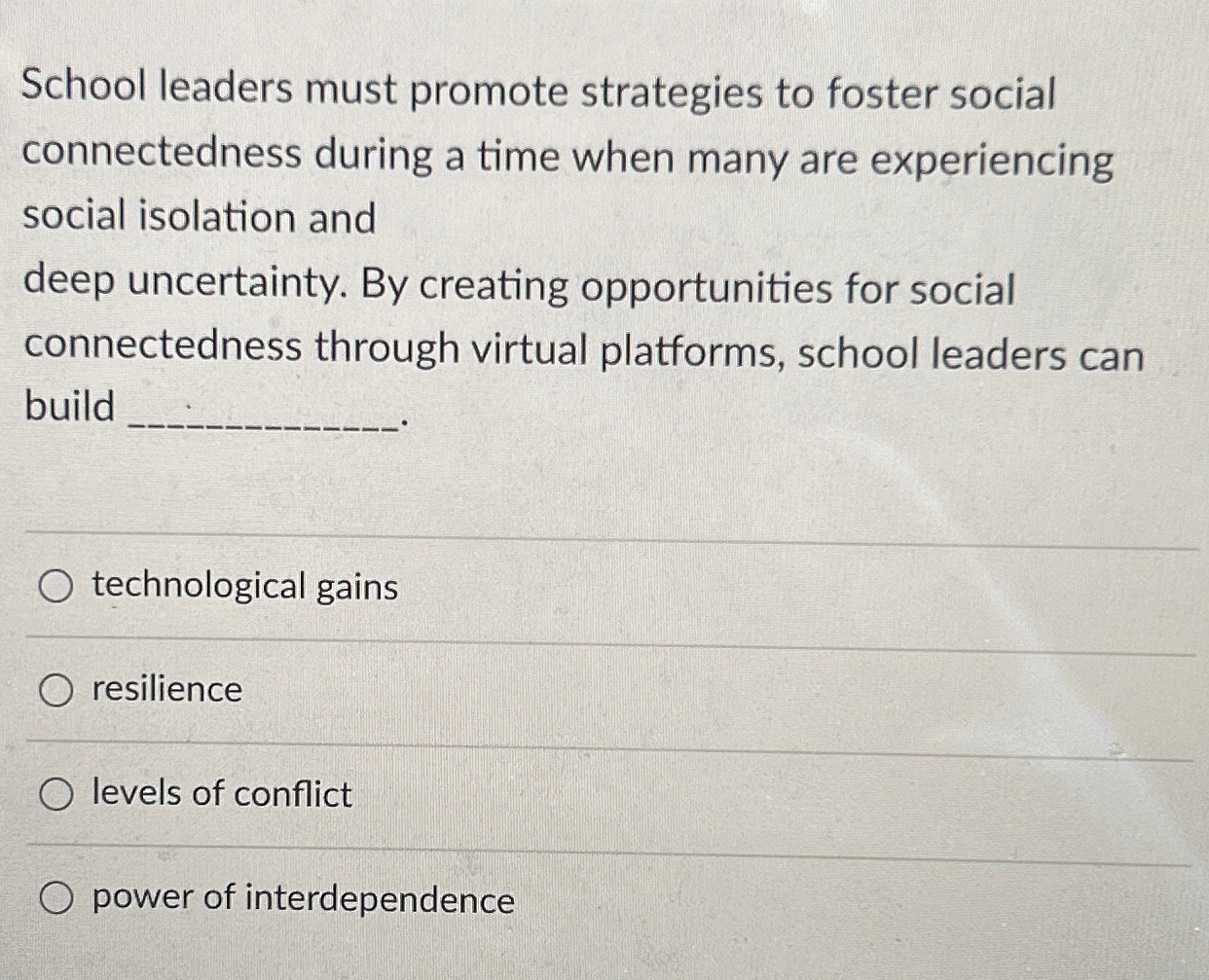 Solved School leaders must promote strategies to foster | Chegg.com