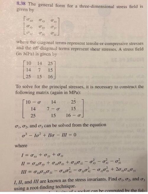 Solved 8.38 The general form for a three-dimensional stress | Chegg.com