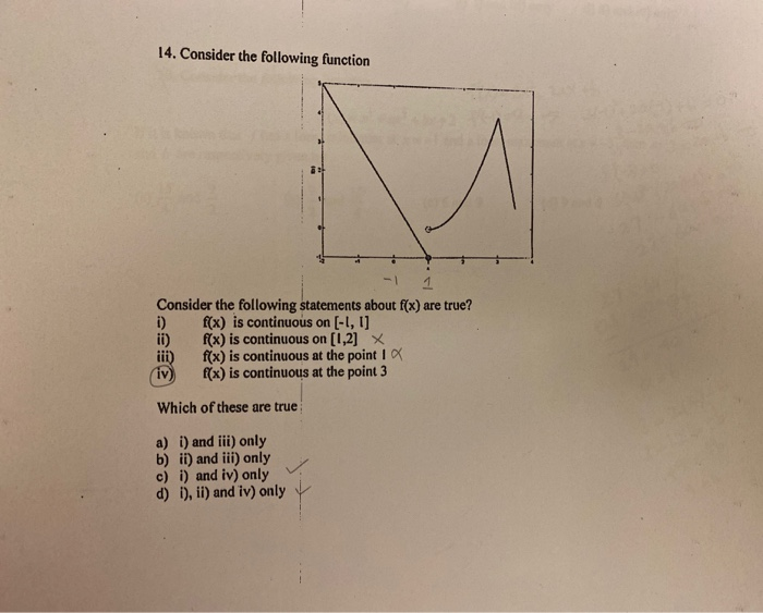 Solved 14. Consider the following function -1 1 Consider the | Chegg.com