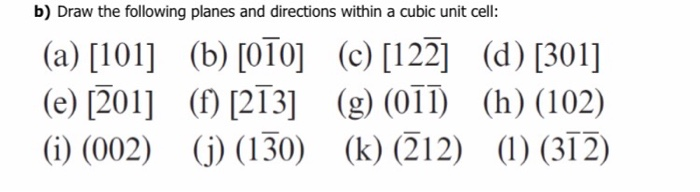 Solved b) Draw the following planes and directions within a | Chegg.com