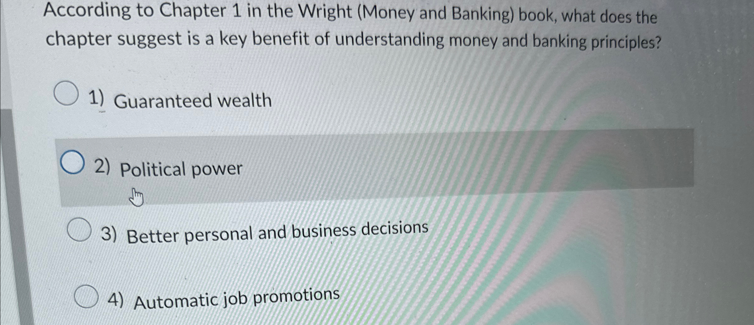 Solved According to Chapter 1 ﻿in the Wright (Money and | Chegg.com