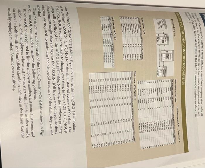 1. the to the structure and contents of the Chot Construct employee works on each
the the structure and contents of the Cho7_