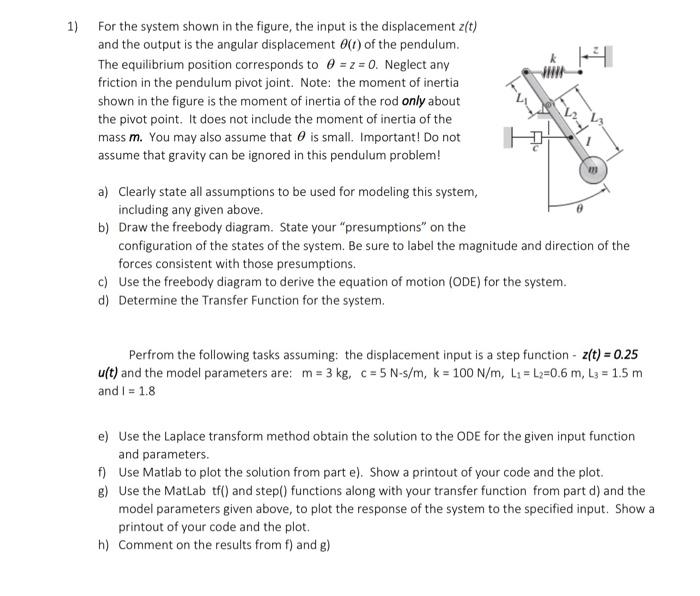 Solved For the system shown in the figure, the input is the | Chegg.com