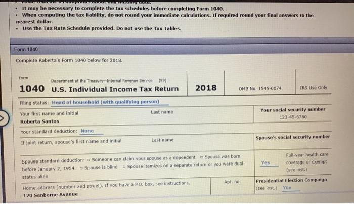 Solved: Instructions Form 1040 Schedule 1 Schedule 5 Sched... | Chegg.com