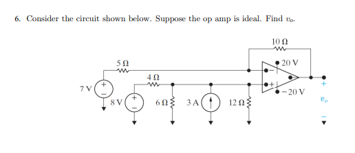 Solved Consider the circuit shown below. Suppose the op ﻿amp | Chegg.com