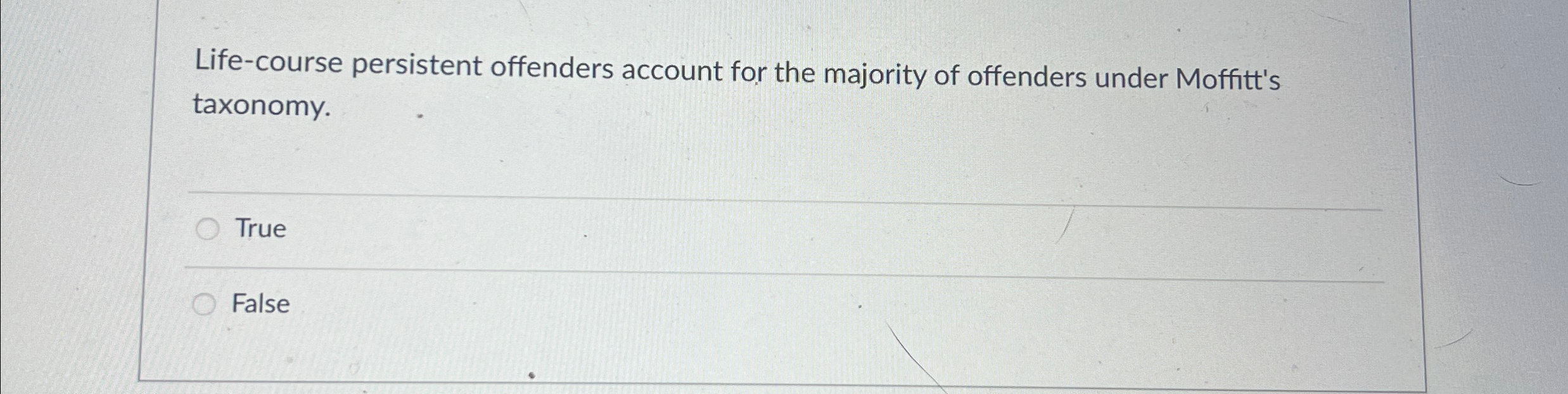 Solved Life course persistent offenders account for the Chegg com