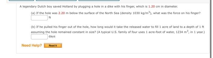 Solved A legendary Dutch boy saved Holland by plugging a | Chegg.com