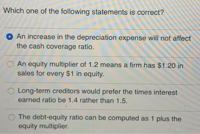 Solved Which One Of The Following Statements Is Correct An Chegg