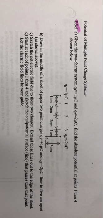 Solved Potential of Multiple Point Charge Systems- ES-5 a) | Chegg.com