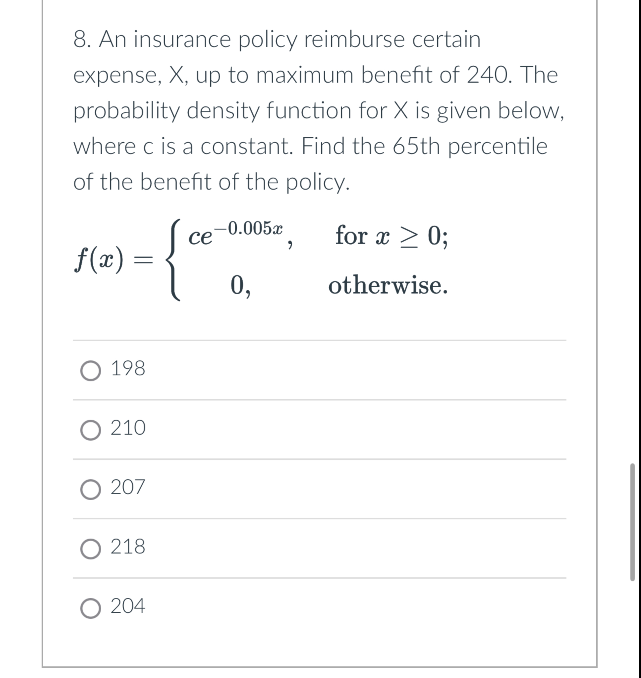 Solved An insurance policy reimburse certainexpense, X, ﻿up | Chegg.com