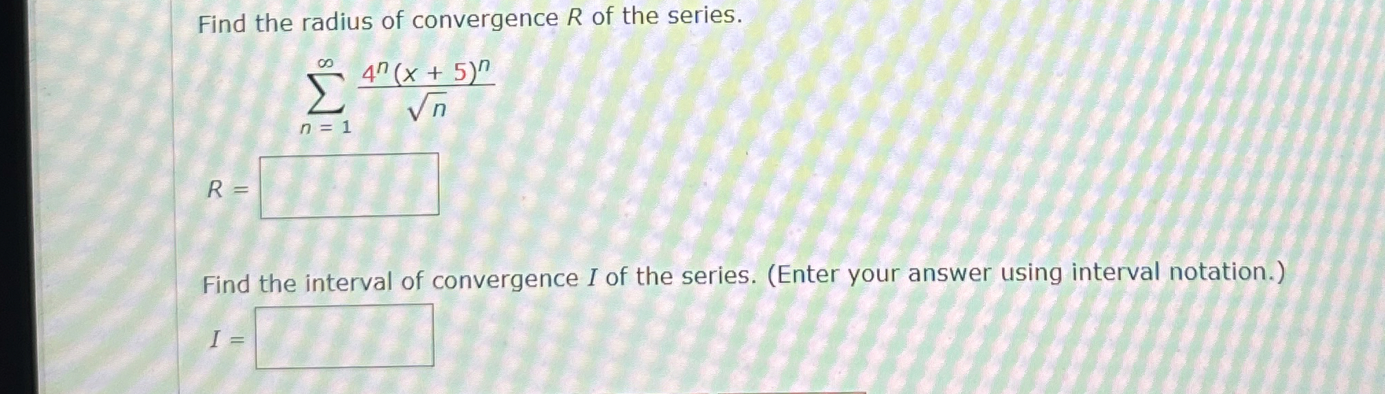 Find the radius of convergence R ﻿of the | Chegg.com