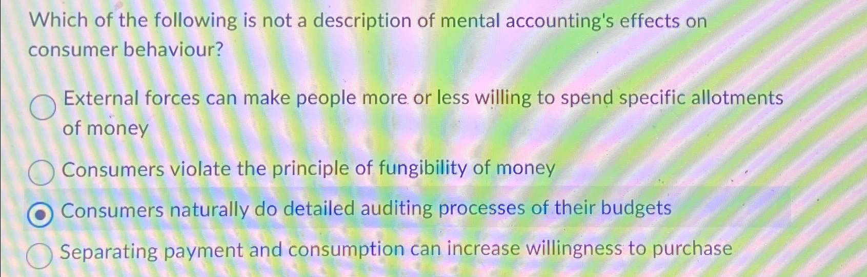 Solved Which of the following is not a description of mental | Chegg.com