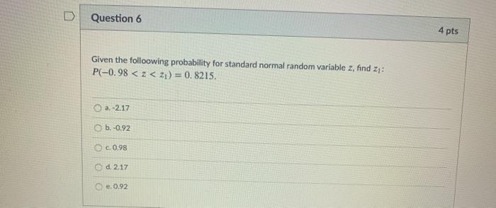 Solved Question 6 4 pts Given the folloowing probability for | Chegg.com