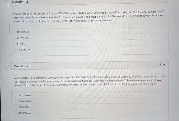 Solved Question 19 Assume that Social Security promises you | Chegg.com