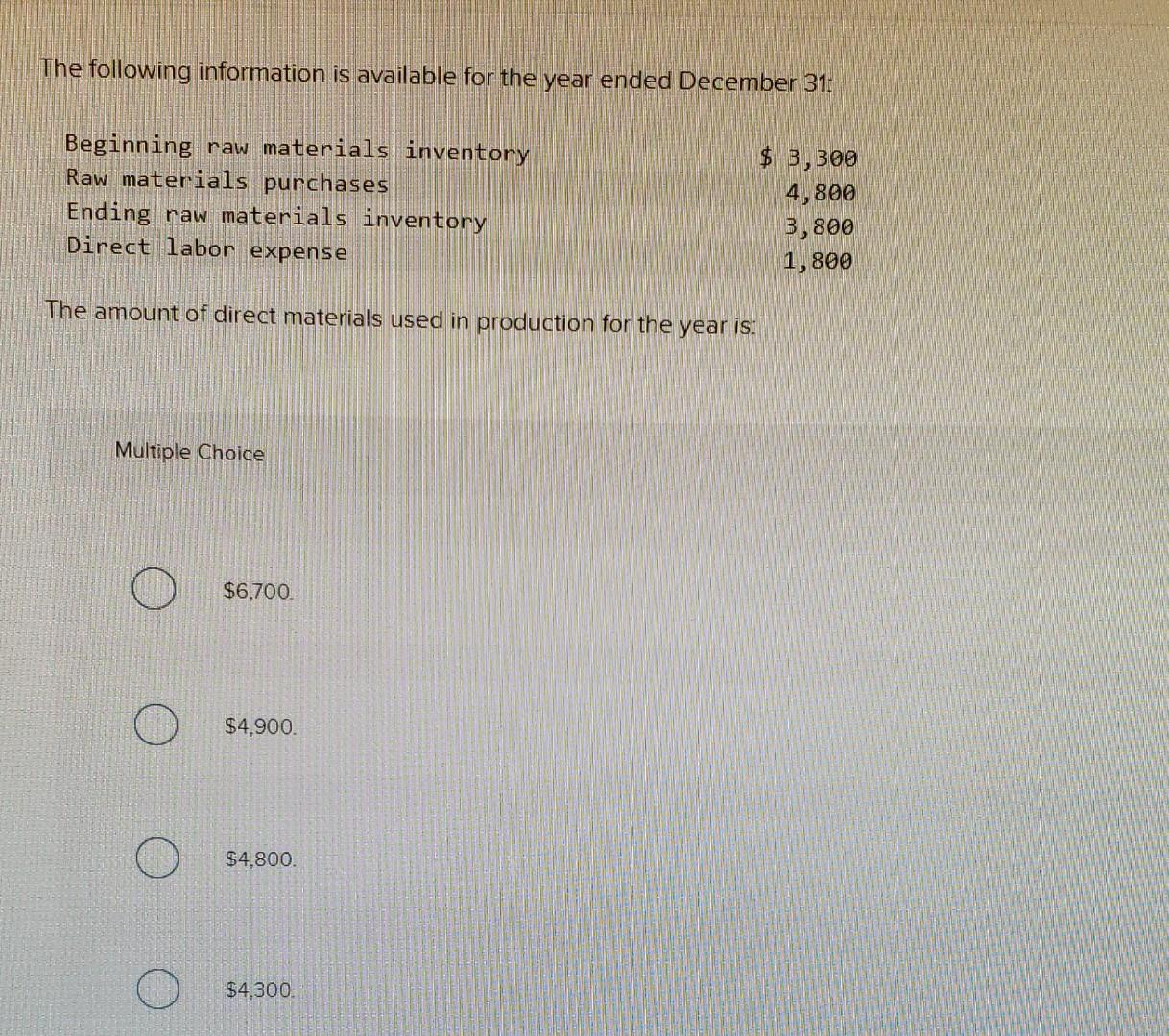 Solved The following information is available for the year | Chegg.com