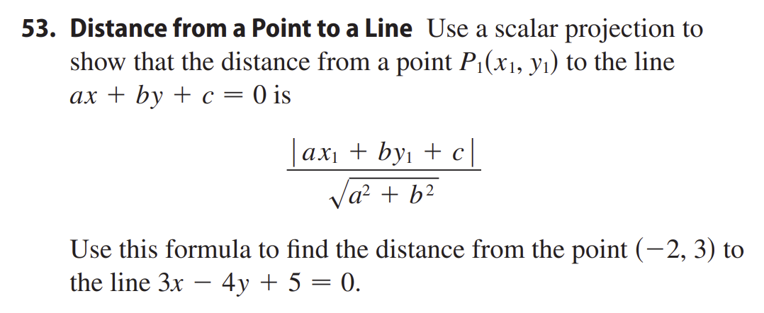 Solved Please explain it easily Distance from a Point to a | Chegg.com
