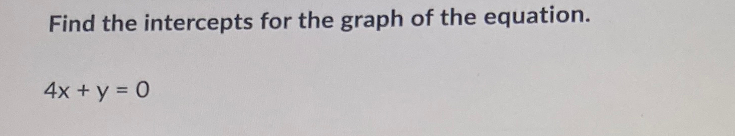 Solved Find the intercepts for the graph of the | Chegg.com