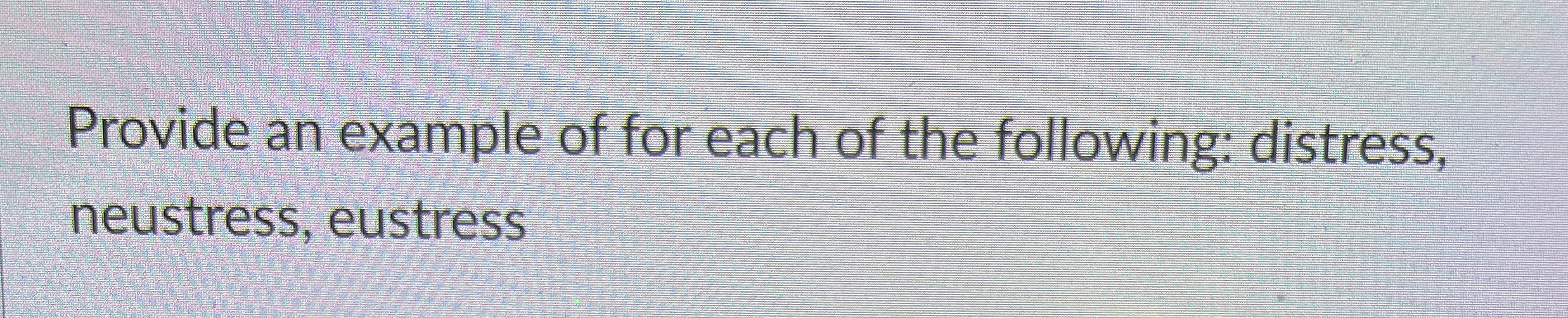 Solved Provide an example of for each of the following: | Chegg.com