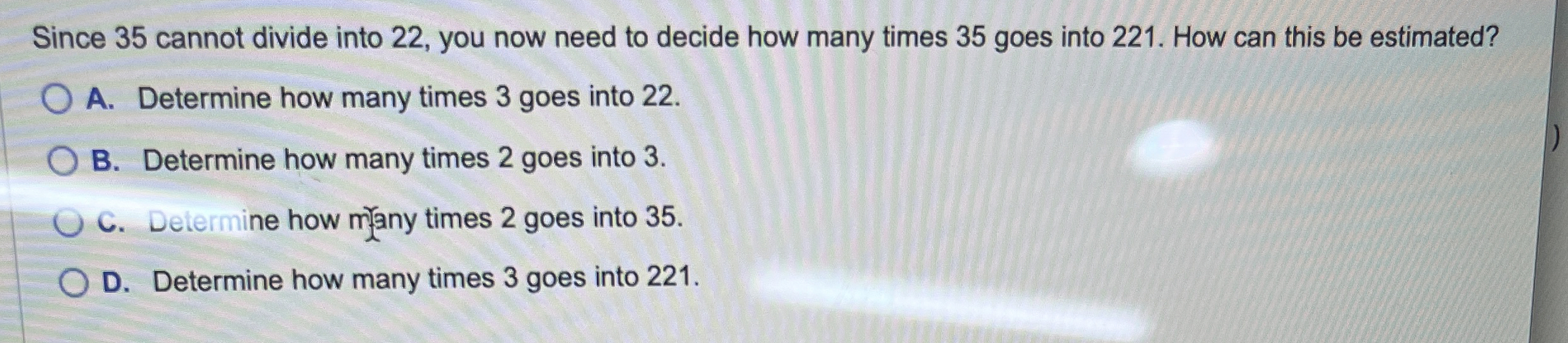 Solved Since 35 ﻿cannot divide into 22 , ﻿you now need to | Chegg.com