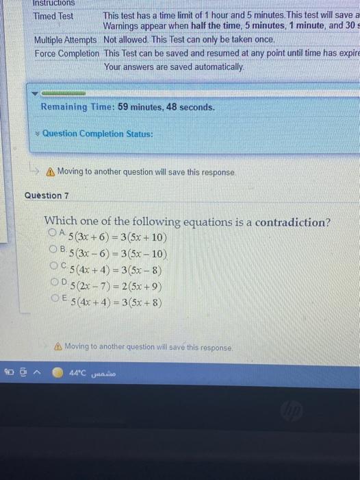 Solved Instructions Timed Test This test has a time limit of | Chegg.com