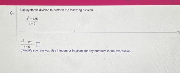 x 3 125 x 5 synthetic division