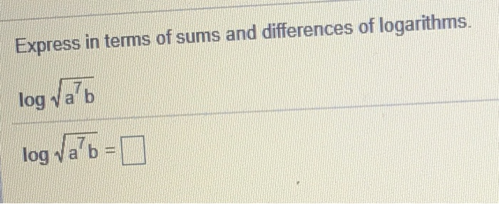 Solved Rewrite As Sums Or Differences Of Logarithms Log 9350