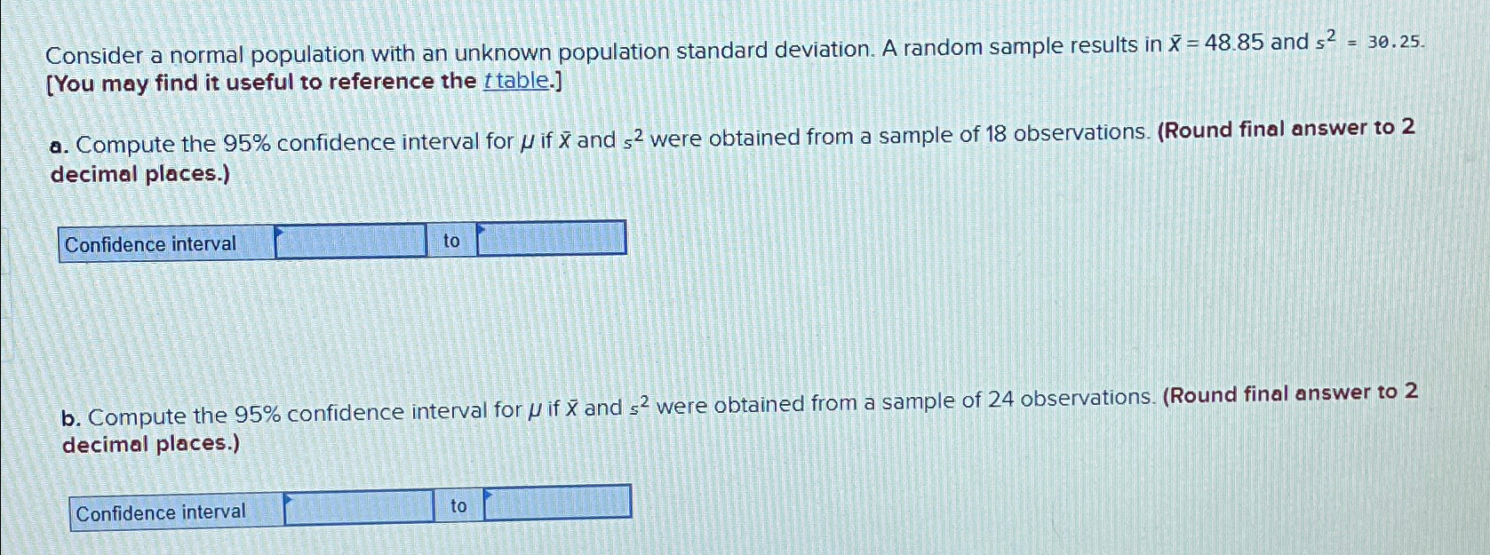 Solved Consider a normal population with an unknown | Chegg.com