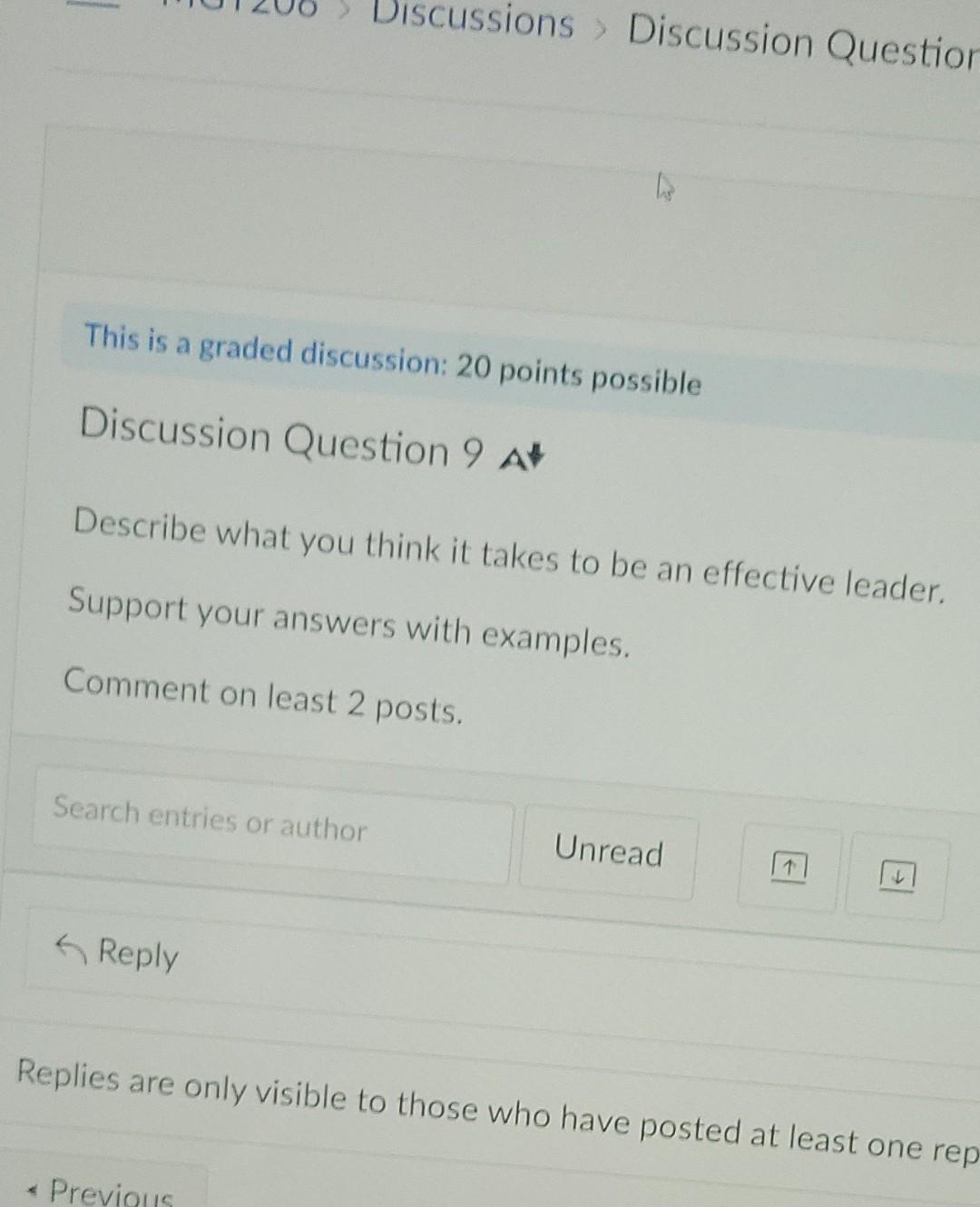 Solved Discussions > Discussion Question This is a graded | Chegg.com
