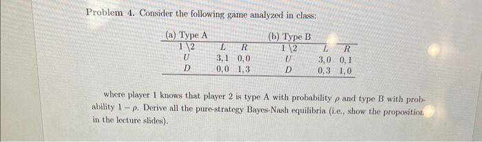 Solved Problem 4. Consider the following game analyzed in | Chegg.com