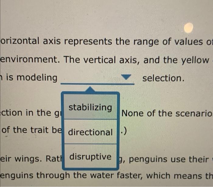 orizontal axis represents the range of values of
environment. The vertical axis, and the yellow
is modeling
selection.
stabil