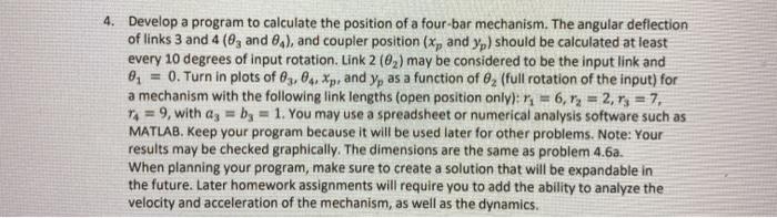 4. Develop a program to calculate the position of a | Chegg.com