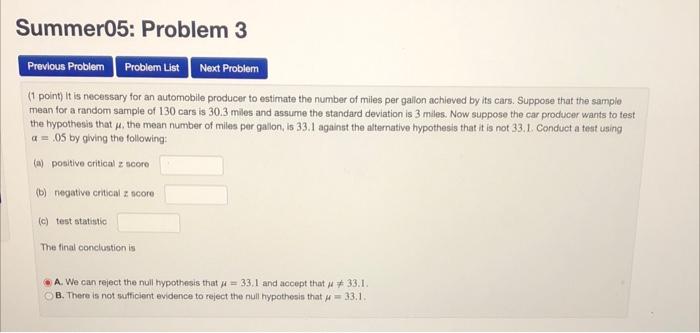Solved Summer05: Problem 3 Previous Problem Problem List | Chegg.com