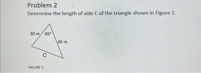 determine the length of side C of the triangle shown | Chegg.com