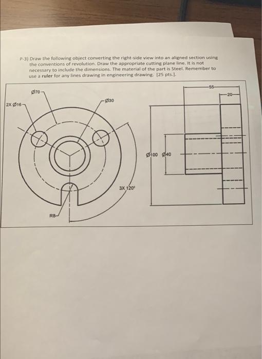 Solved P-3) Draw the following object converting the | Chegg.com