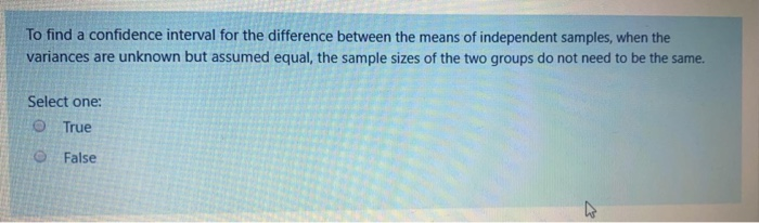 Solved When estimating a confidence interval for the | Chegg.com