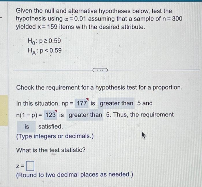 Solved Given the null and alternative hypotheses below, test | Chegg.com