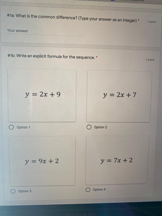 #1a: What is the common difference? (Type your answer | Chegg.com