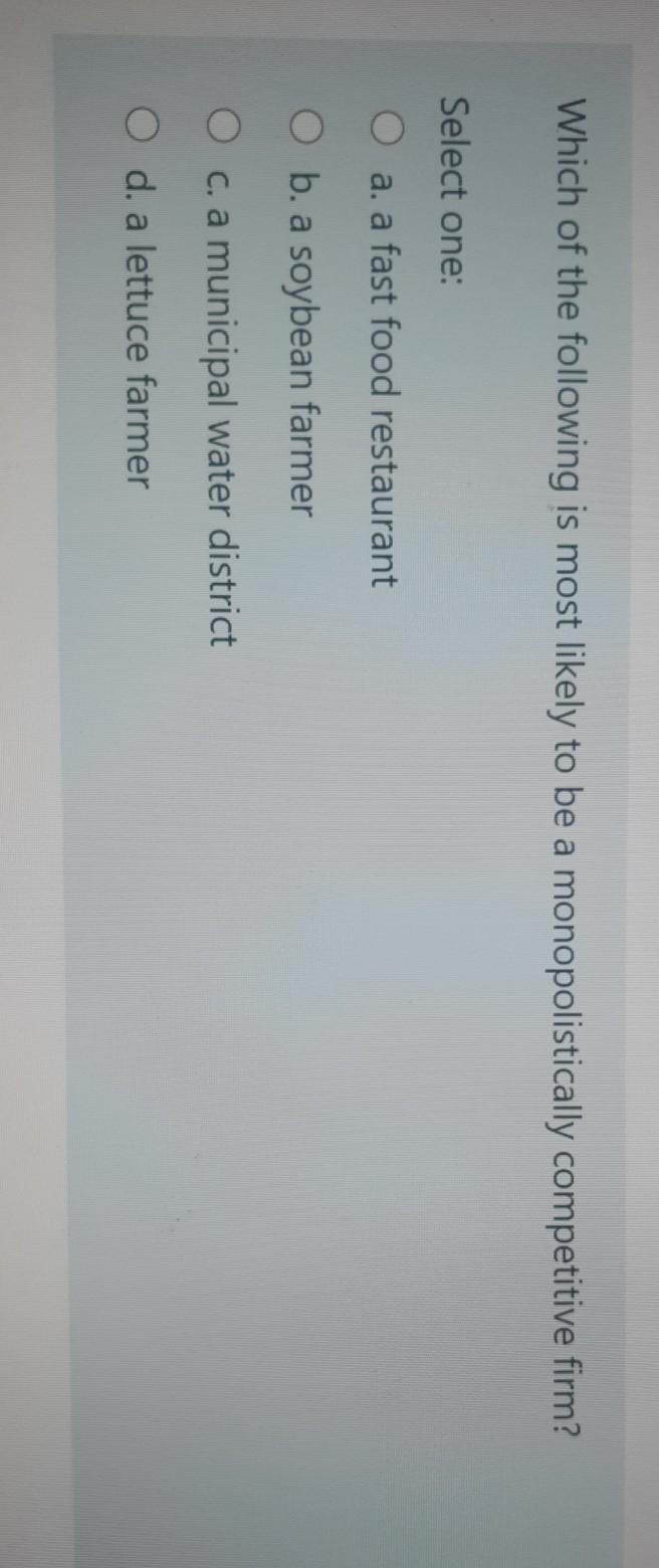 Solved Which of the following is most likely to be a | Chegg.com
