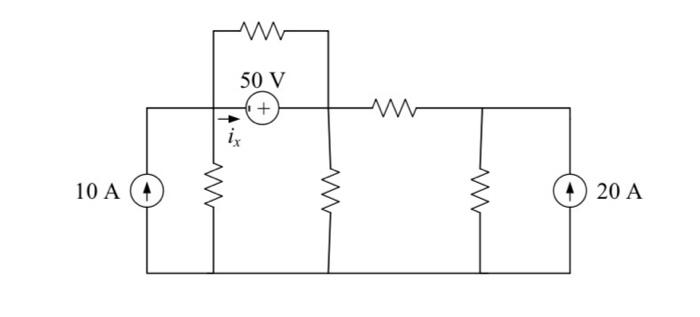 Solved Find the current ix supplied by a 50 V voltage power | Chegg.com