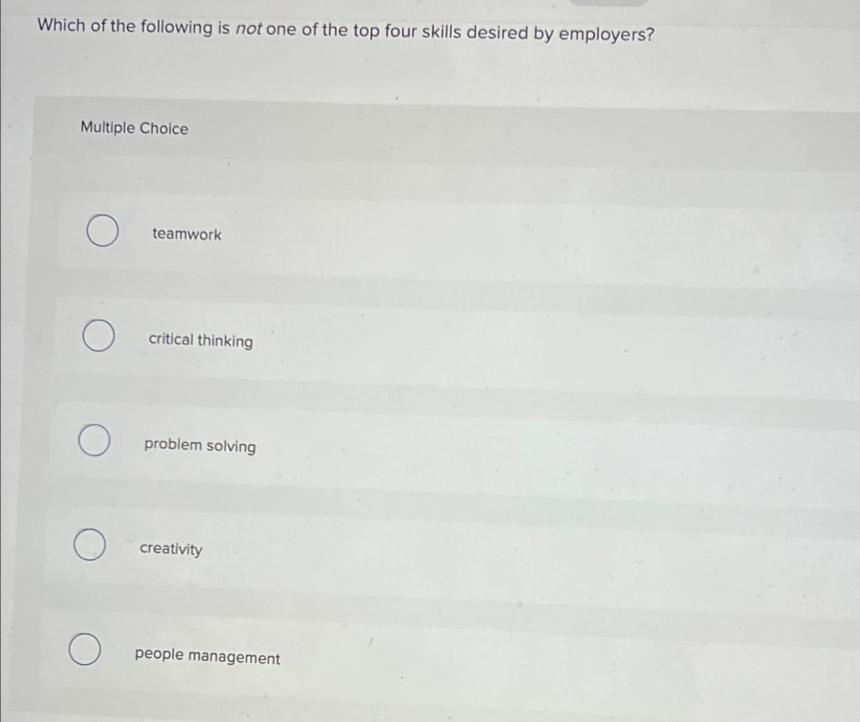 Solved Which of the following is not one of the top four | Chegg.com