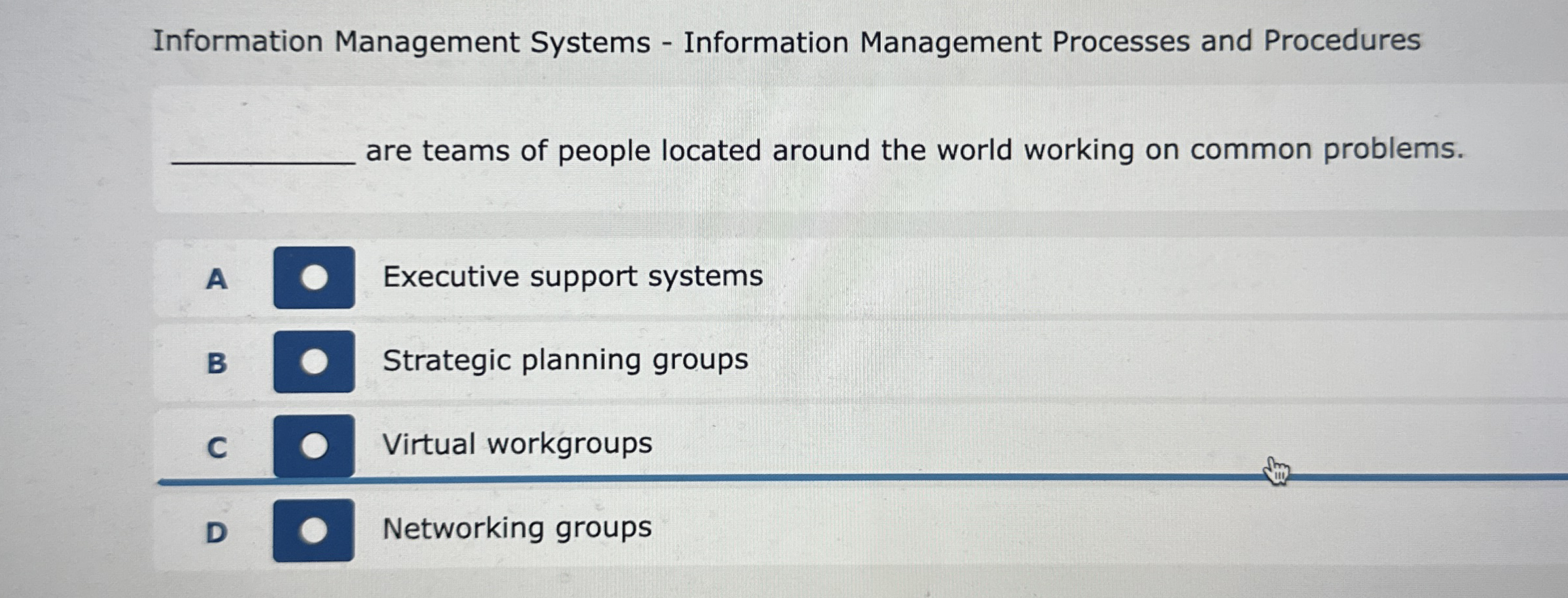 Solved Information Management Systems - ﻿Information | Chegg.com