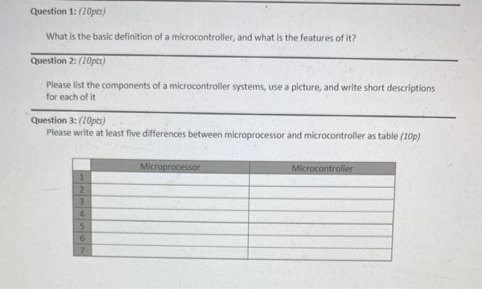 Solved Question 1: (10pts) What is the basic definition of a | Chegg.com
